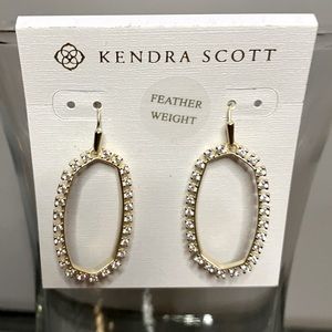 NWT Kendra Scott gold and white crystal earrings